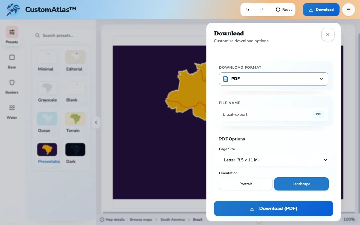Brazil map ready to download