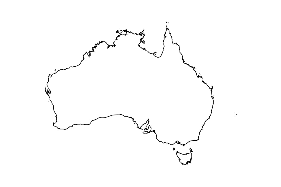 Australia outline map preview