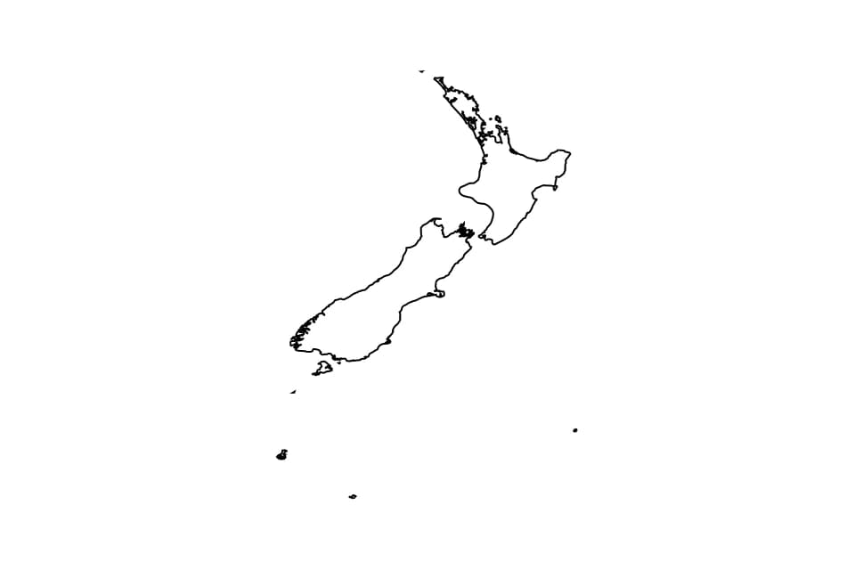 New Zealand outline map preview