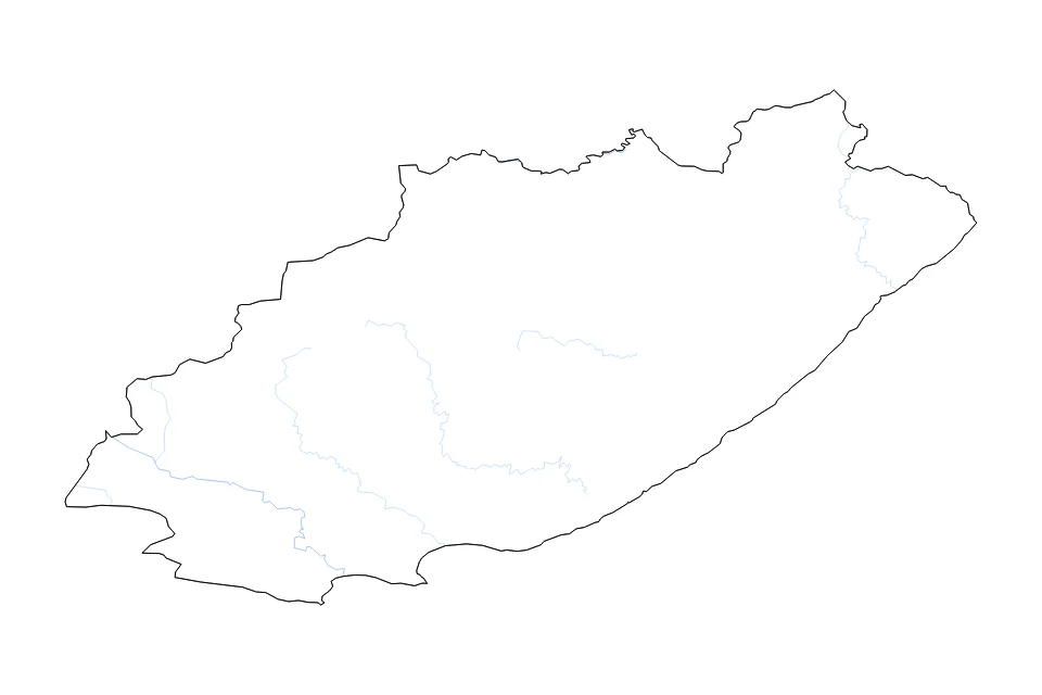 Carte de Eastern Cape de type contour et rivières pour Afrique, montrant contour et rivières avec des limites nettes.