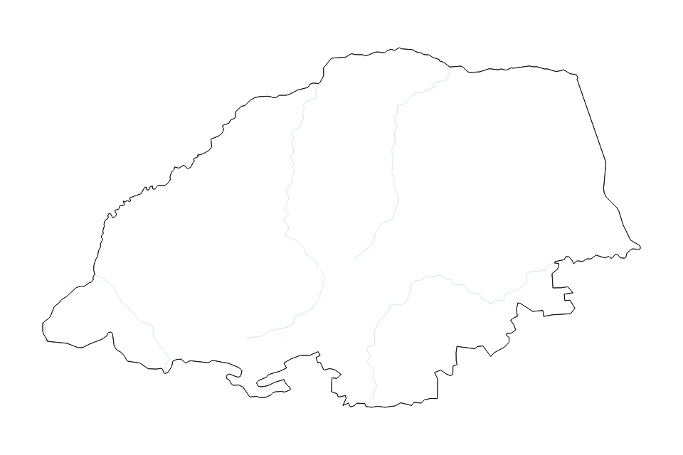 Carte de Limpopo de type contour et rivières pour Afrique, montrant contour et rivières avec des limites nettes.