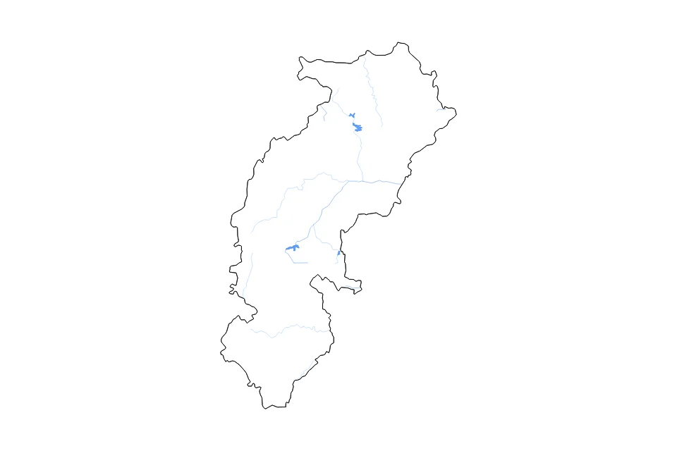 Carte de Chhattisgarh de type contour, lacs et rivières pour Asie, montrant contour, lacs et rivières avec des éléments hydrographiques comme Hasdeo Bango Reservoir, Ravishankar Reservoir, et Hasdeo Bango Reservoir (North).