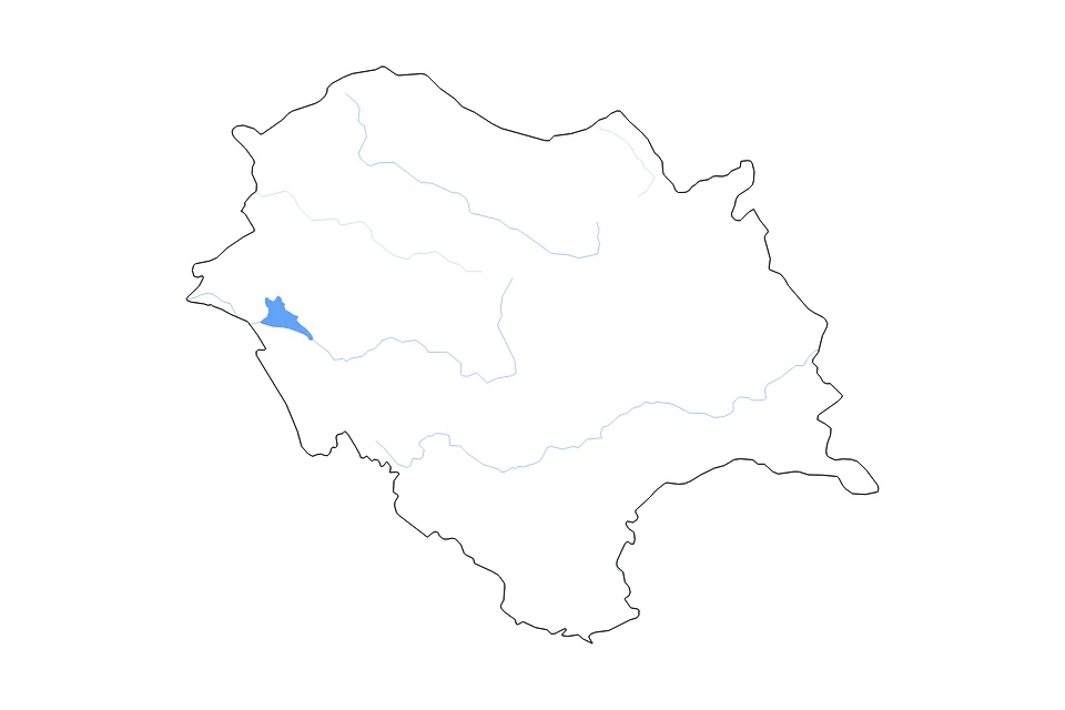 Carte de Himachal Pradesh de type contour, lacs et rivières pour Asie, montrant contour, lacs et rivières avec des éléments hydrographiques comme Pong Reservoir.