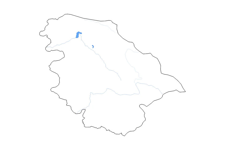 Carte de Jammu And Kashmir de type contour, lacs et rivières pour Asie, montrant contour, lacs et rivières avec des éléments hydrographiques comme Wular Lake et Dal Lake.