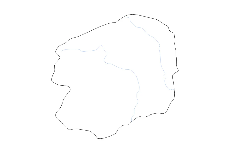 Mapa de Tochigi de tipo contorno y ríos para Asia, con contorno y ríos con límites limpios.