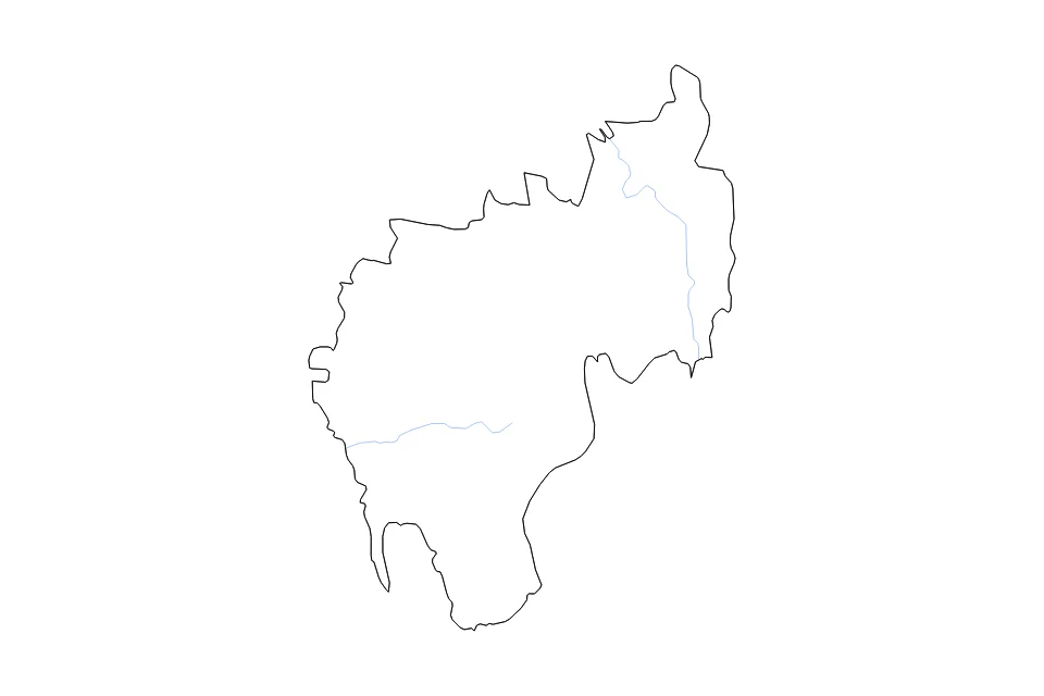 Carte de Tripura de type contour et rivières pour Asie, montrant contour et rivières avec des limites nettes.