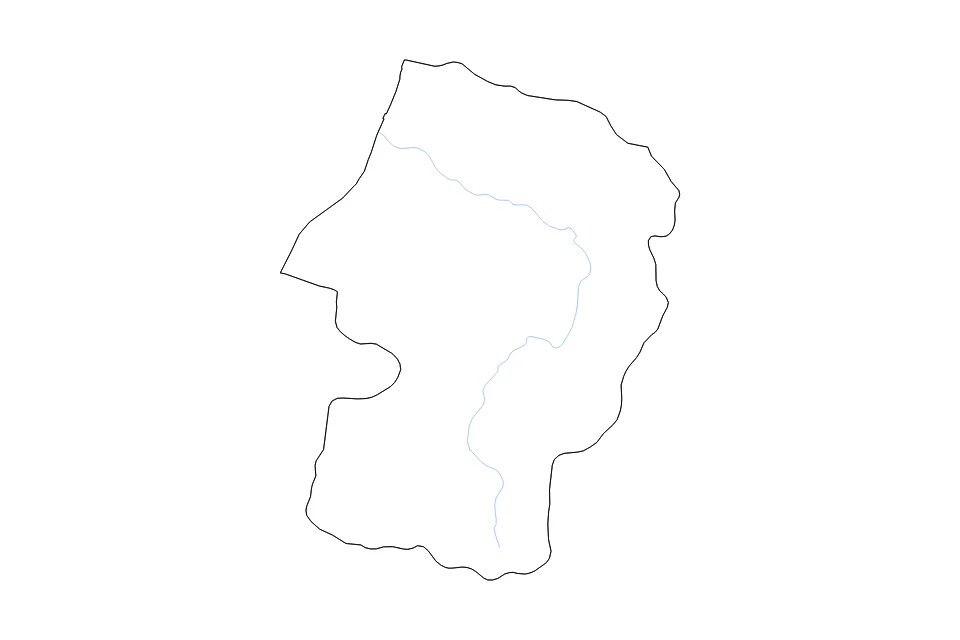 Carte de Yamagata de type contour et rivières pour Asie, montrant contour et rivières avec des limites nettes.
