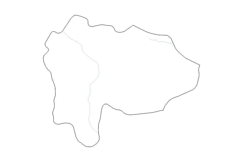 Mapa de Yamanashi de tipo contorno y ríos para Asia, con contorno y ríos con límites limpios.