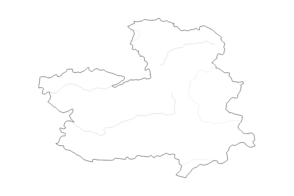 Carte de Castilla La Mancha de type contour et rivières pour Europe, montrant contour et rivières avec des limites nettes.
