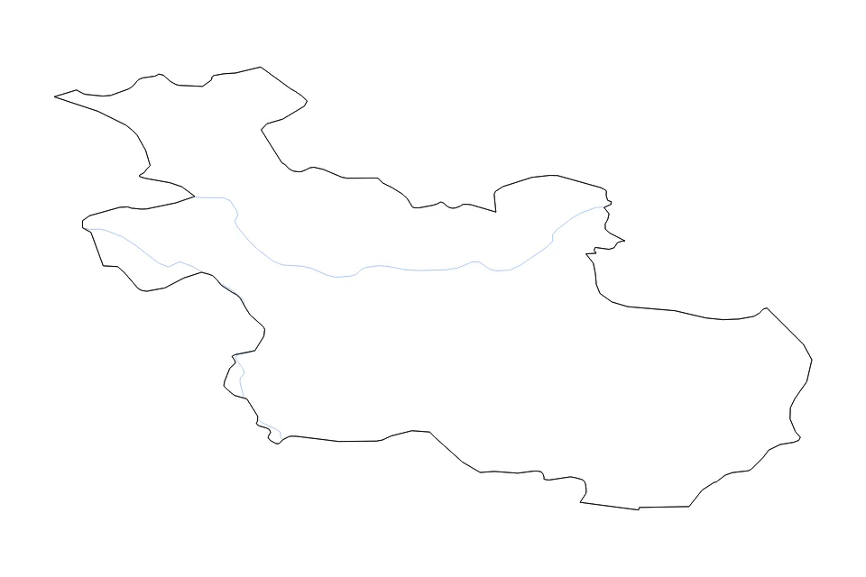 Mapa de Overijssel de tipo contorno y ríos para Europa, con contorno y ríos con límites limpios.