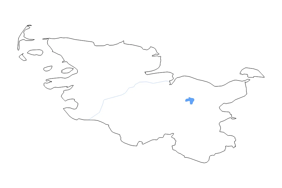 Mapa de Schleswig Holstein de tipo contorno, lagos y ríos para Europa, con contorno, lagos y ríos con elementos de agua como Großer Plöner See.