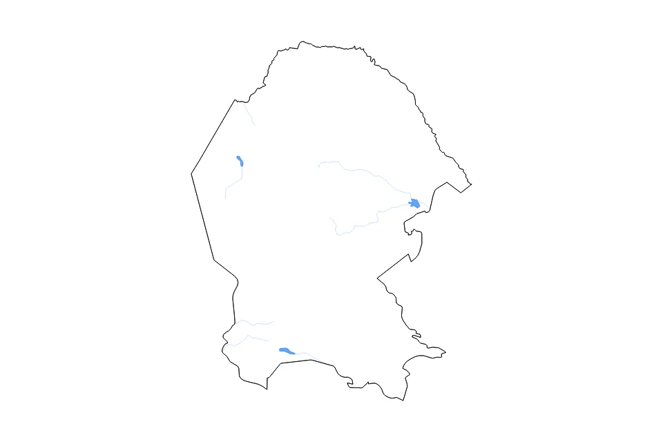 Mapa de Coahuila de tipo contorno, lagos y ríos para América del Norte, con contorno, lagos y ríos con elementos de agua como Presa Venustiano Carranza y Laguna el Guaje.