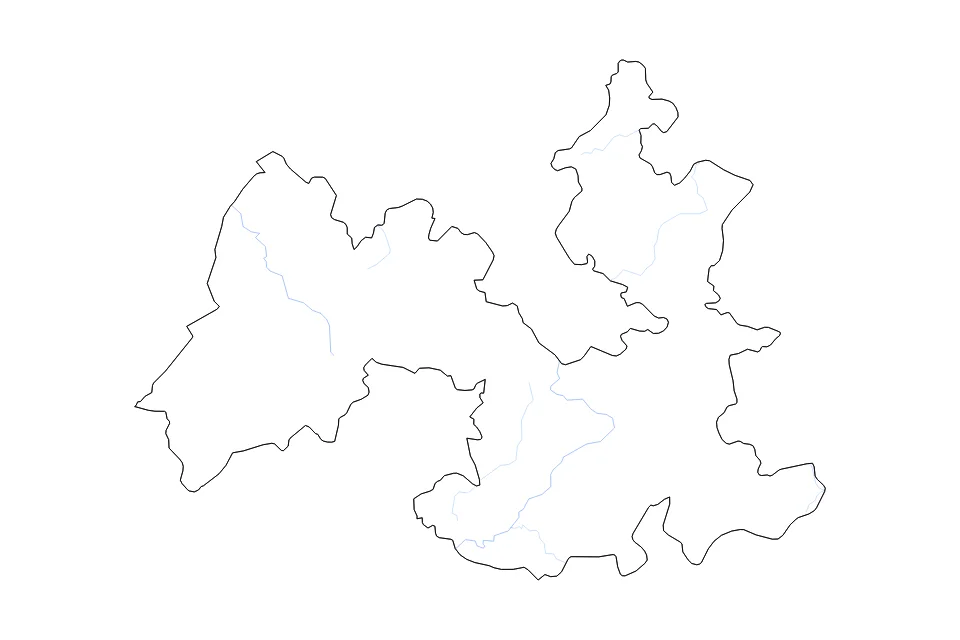 Mapa de Puebla de tipo contorno y ríos para América del Norte, con contorno y ríos con límites limpios.