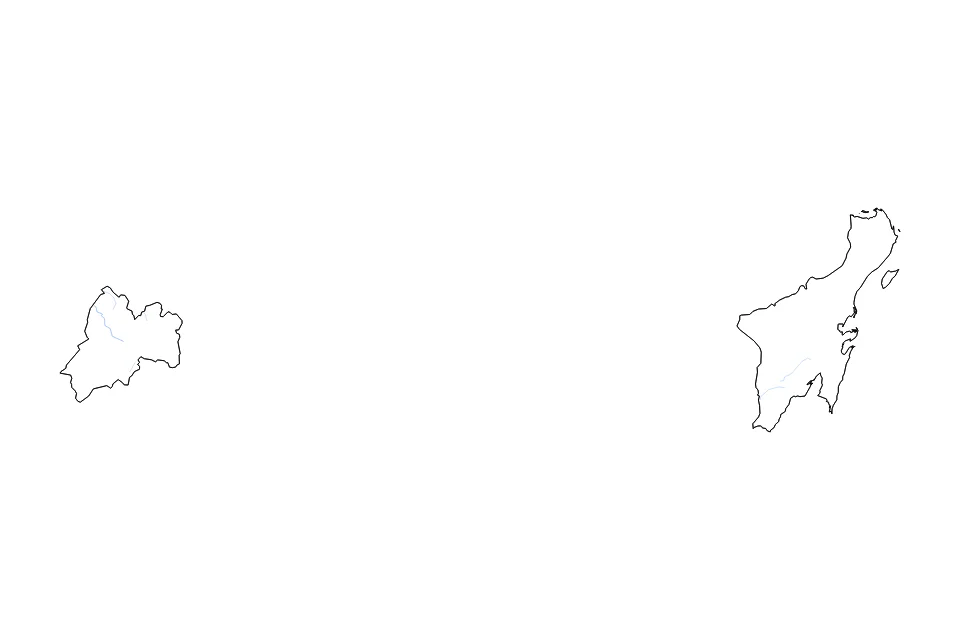 Mapa de Quintana Roo de tipo contorno y ríos para América del Norte, con contorno y ríos con límites limpios.