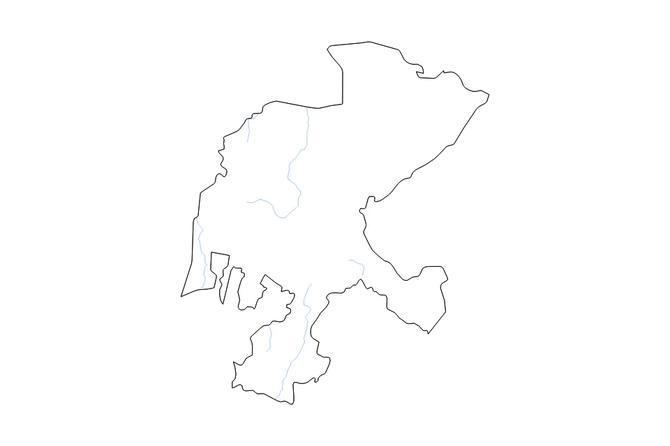 Mapa de Zacatecas de tipo contorno y ríos para América del Norte, con contorno y ríos con límites limpios.