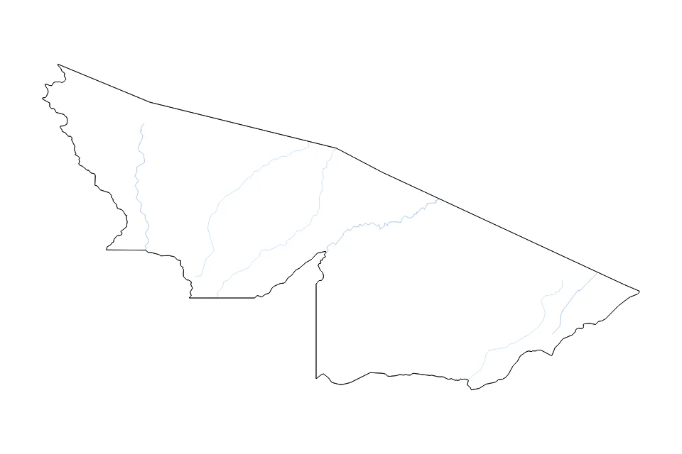Mapa de Acre de tipo contorno y ríos para América del Sur, con contorno y ríos con límites limpios.