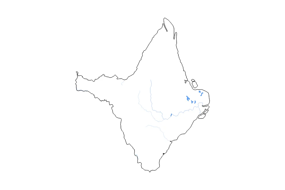 Carte de Amapa de type contour, lacs et rivières pour Amérique du Sud, montrant contour, lacs et rivières avec des éléments hydrographiques comme Lago Novo, Lago Piratuba, et Lago Comprido.