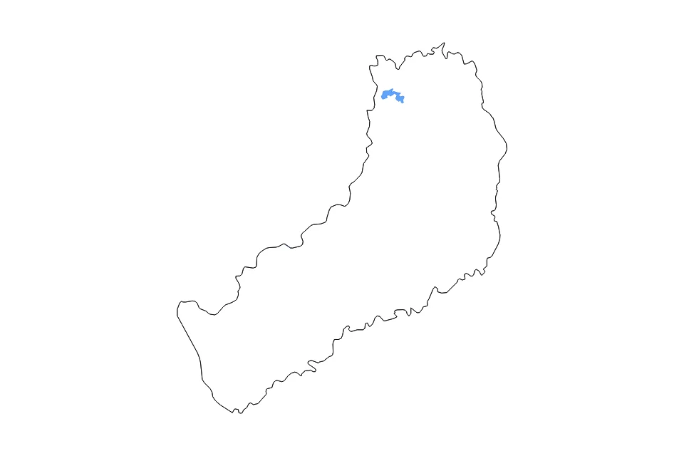 Mapa de Misiones de tipo contorno, lagos y ríos para América del Sur, con contorno, lagos y ríos con elementos de agua como Embalse Urugua-í.