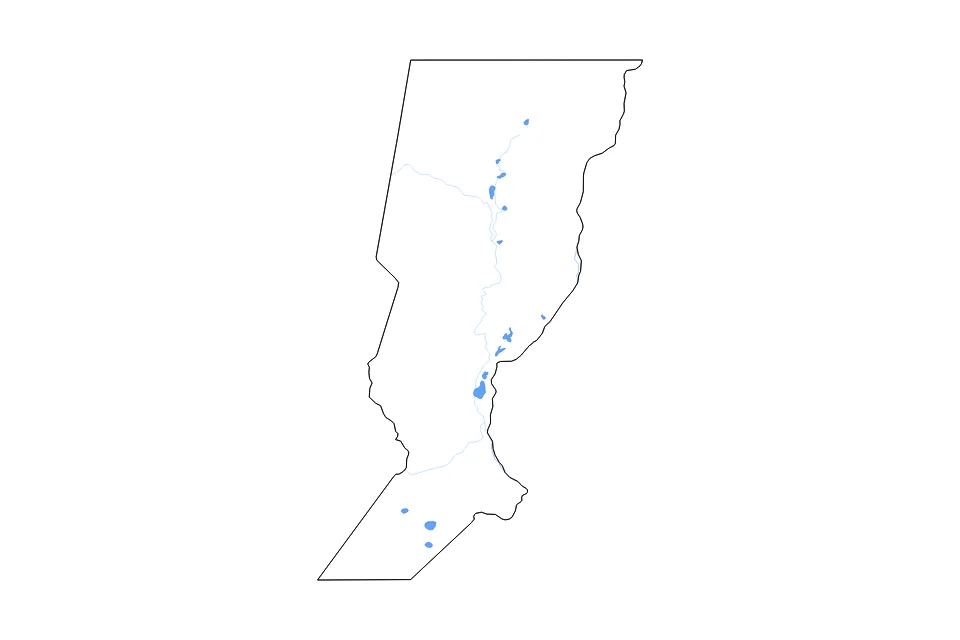 Mapa de Santa Fe Argentina de tipo contorno, lagos y ríos para América del Sur, con contorno, lagos y ríos con elementos de agua como Laguna Coronda, Laguna Melincué, y Laguna El Capón.