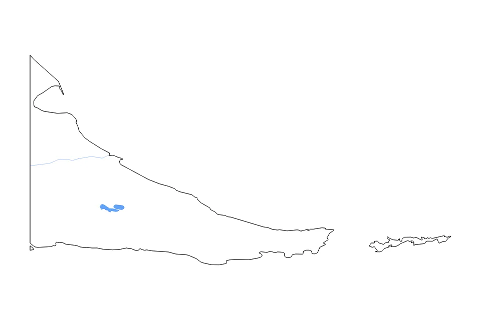 Mapa de Tierra Del Fuego de tipo contorno, lagos y ríos para América del Sur, con contorno, lagos y ríos con elementos de agua como Lago Yehuin y Lago Chepelmut.