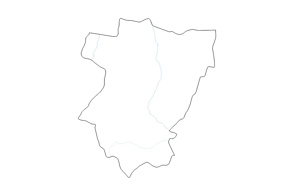 Mapa de Tucuman de tipo contorno y ríos para América del Sur, con contorno y ríos con límites limpios.