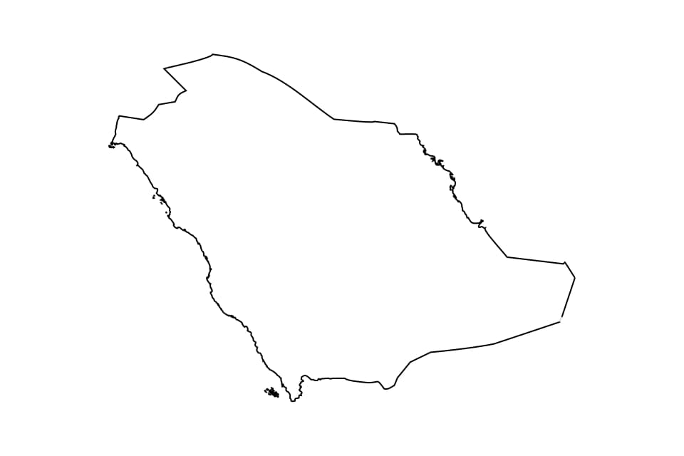 Saudi Arabia outline map preview