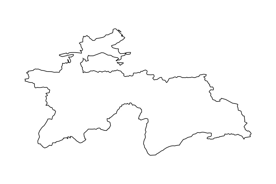 Tajikistan outline map preview