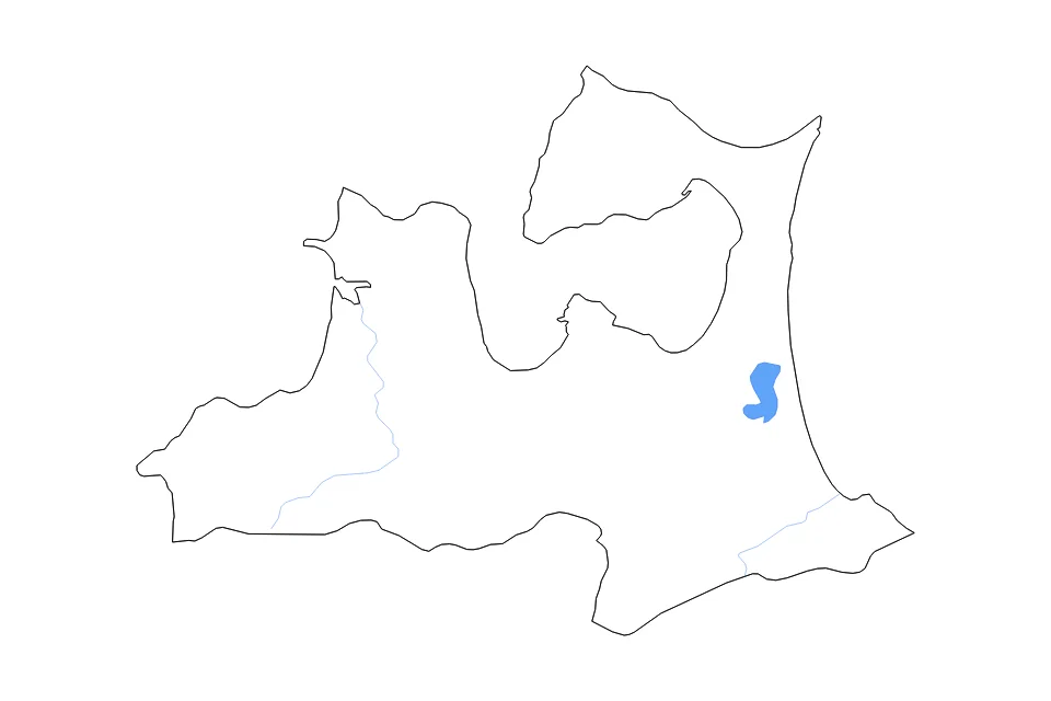 Carte de Aomori de type contour, lacs et rivières pour Asie, montrant contour, lacs et rivières avec des éléments hydrographiques comme Ogawara Ko.