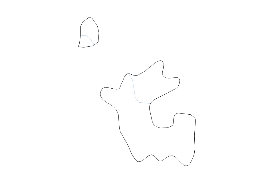 Mapa de Dadra And Nagar Haveli And Daman And Diu de tipo contorno y ríos para Asia, con contorno y ríos con límites limpios.
