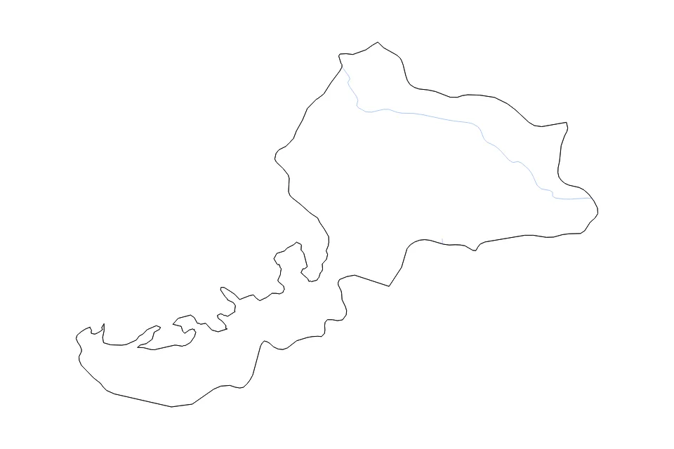 Mapa de Fukui de tipo contorno y ríos para Asia, con contorno y ríos con límites limpios.