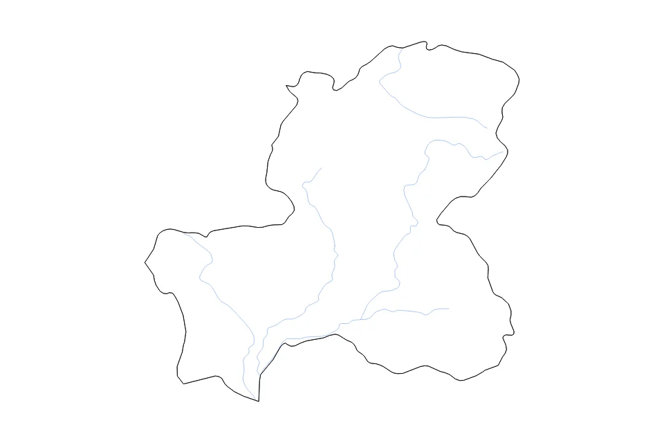 Mapa de Gifu de tipo contorno y ríos para Asia, con contorno y ríos con límites limpios.