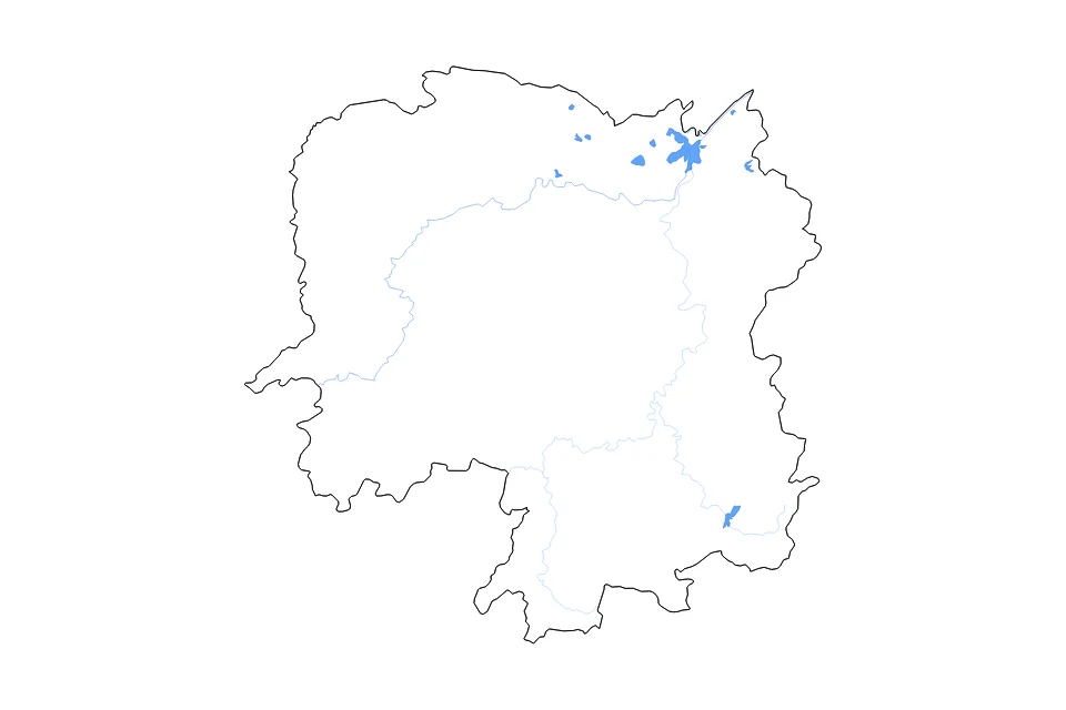 Mapa de Hunan de tipo contorno, lagos y ríos para Asia, con contorno, lagos y ríos con elementos de agua como Dongting Hu, Dongjiang Hu, y Datong Hu.