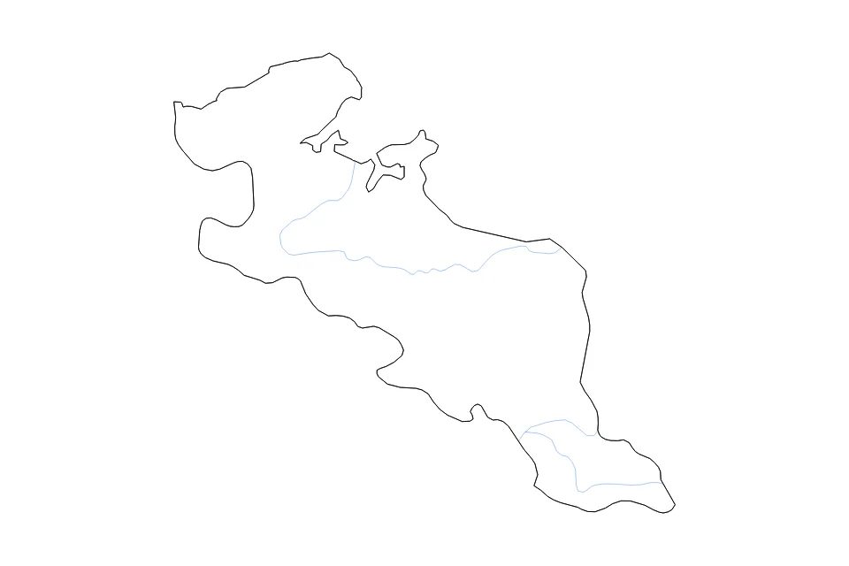 Mapa de Kyoto de tipo contorno y ríos para Asia, con contorno y ríos con límites limpios.