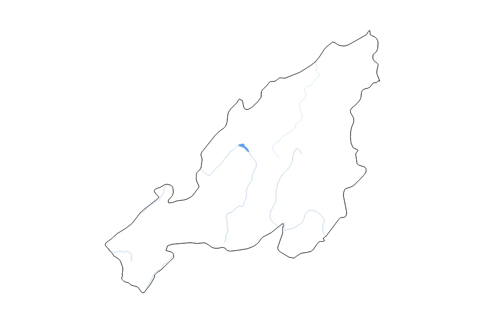 Mapa de Nagaland de tipo contorno, lagos y ríos para Asia, con contorno, lagos y ríos con límites limpios.