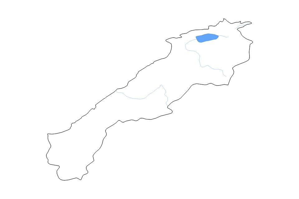 Mapa de Shimane de tipo contorno, lagos y ríos para Asia, con contorno, lagos y ríos con elementos de agua como Shinji Ko.