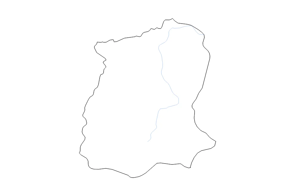 Mapa de Sikkim de tipo contorno y ríos para Asia, con contorno y ríos con límites limpios.