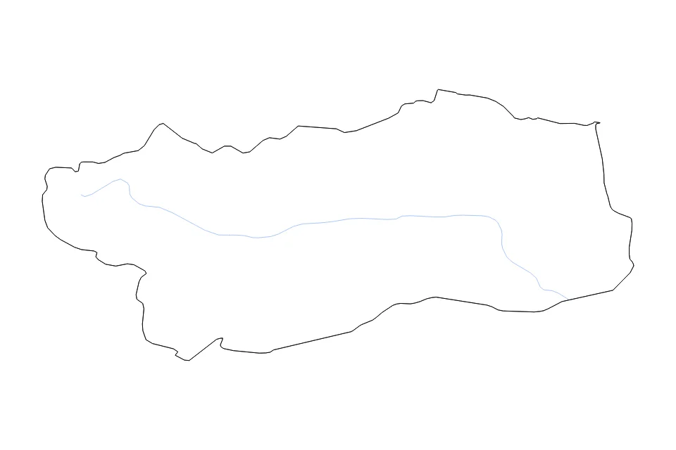 Carte de Aosta Valley de type contour et rivières pour Europe, montrant contour et rivières avec des limites nettes.