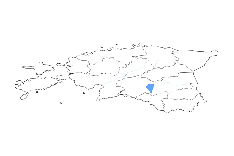 Mapa de Estonia de tipo contorno, subdivisiones, lagos y ríos para Europa, con contorno, subdivisiones, lagos y ríos con elementos de agua como Võrtsjärv.