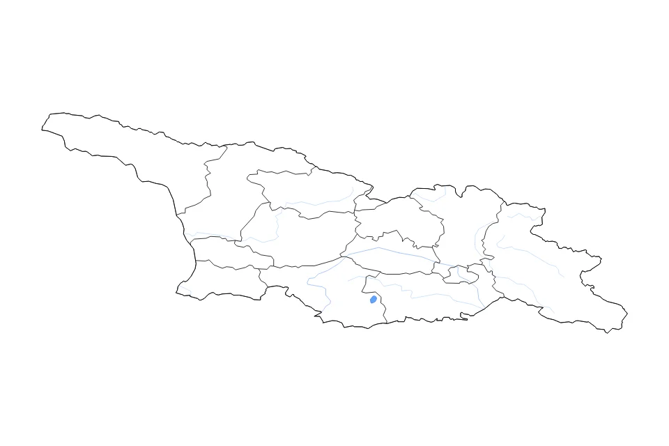 Carte de Georgia de type contour, subdivisions, lacs et rivières pour Europe, montrant contour, subdivisions, lacs et rivières avec des éléments hydrographiques comme Ozero Paravani.