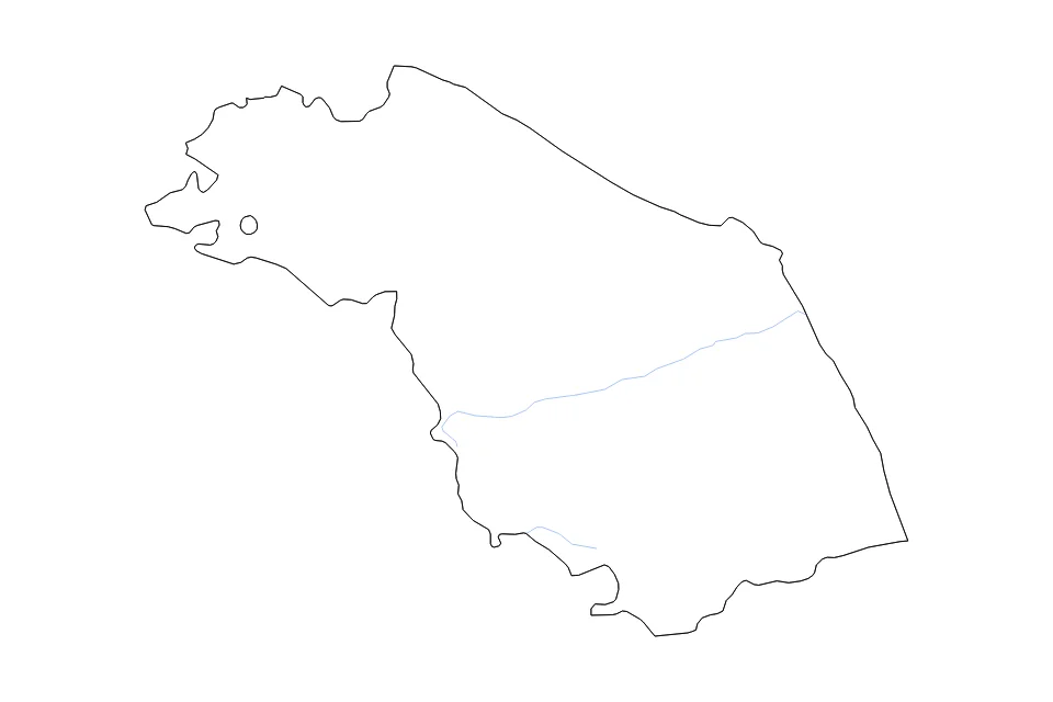 Mapa de Marche de tipo contorno y ríos para Europa, con contorno y ríos con límites limpios.