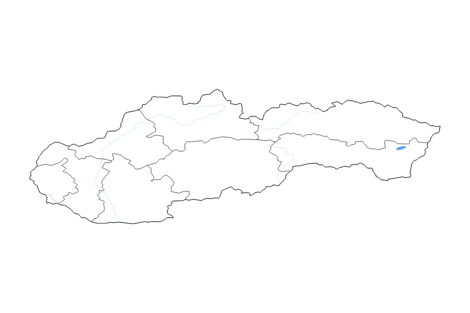 Carte de Slovakia de type contour, subdivisions, lacs et rivières pour Europe, montrant contour, subdivisions, lacs et rivières avec des éléments hydrographiques comme Údolná Nádrž Zemplínska Šírava.