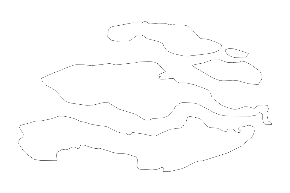 Carte de Zeeland de type contour pour Europe, montrant contour avec des limites nettes.