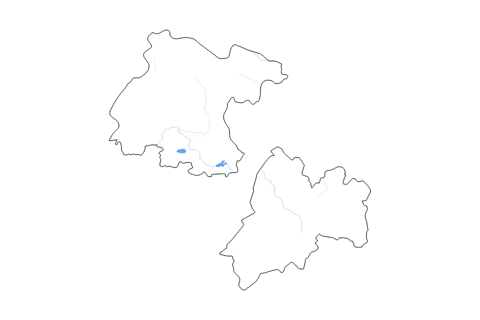 Mapa de Guanajuato de tipo contorno, lagos y ríos para América del Norte, con contorno, lagos y ríos con elementos de agua como Laguna de Yuriria y Presa Solís.