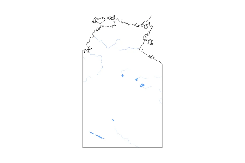 Carte de Northern Territory de type contour, subdivisions, lacs et rivières pour Océanie, montrant contour, subdivisions, lacs et rivières avec des éléments hydrographiques comme Sylvester Lake, Lake Amadeus, et Tarrabool Lake.