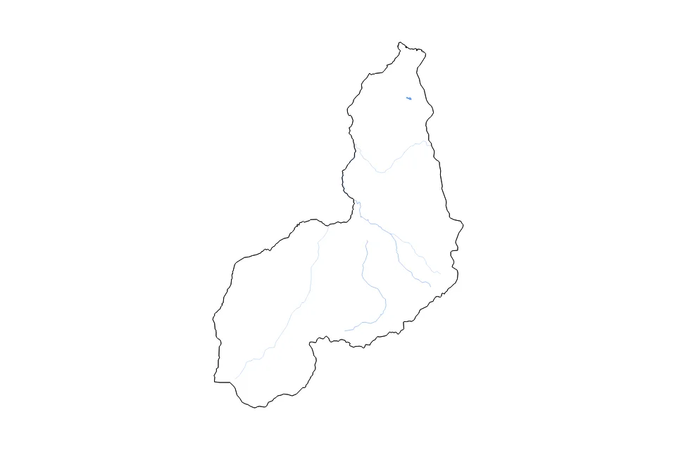 Mapa de Piaui de tipo contorno, lagos y ríos para América del Sur, con contorno, lagos y ríos con elementos de agua como Açude Piracuruca.