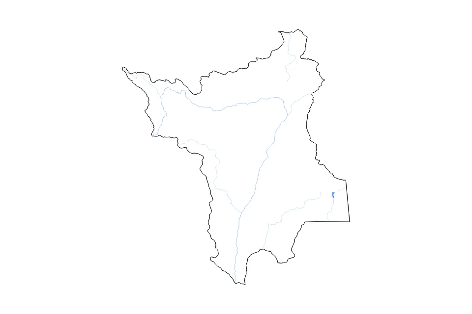 Mapa de Roraima de tipo contorno, lagos y ríos para América del Sur, con contorno, lagos y ríos con elementos de agua como Lago da Usina Hidrelétrica do Jatapu.