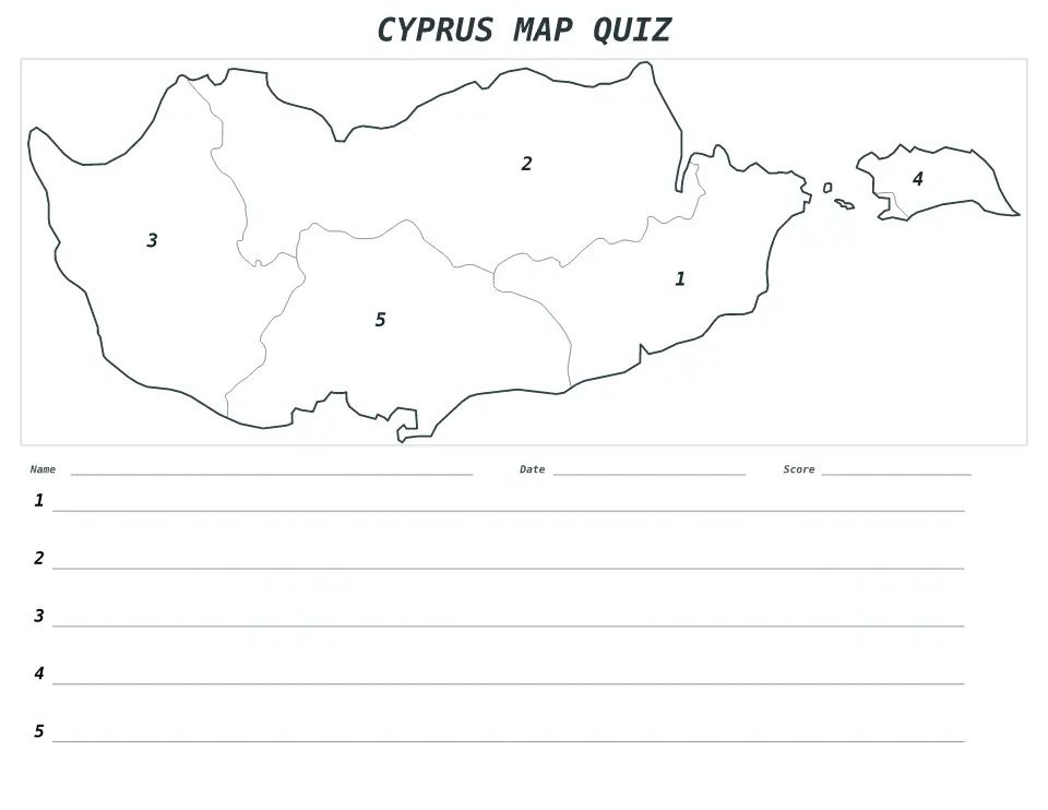 Vista previa del mapa Cuestionario numerado de Cyprus