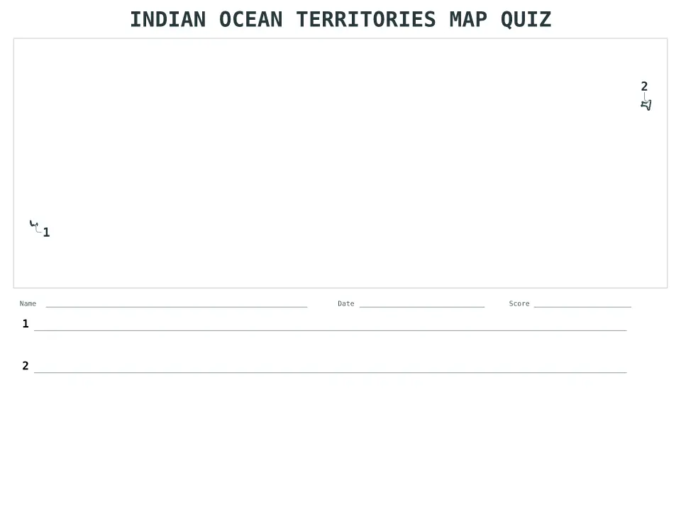 Indian Ocean Territories Numbered quiz map preview