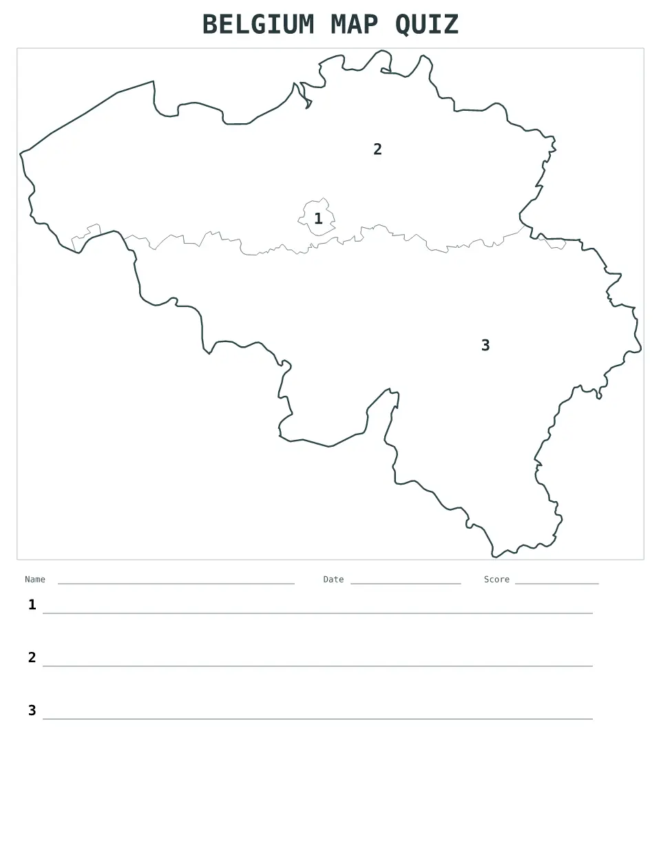 Aperçu de la carte Quiz numéroté de Belgium