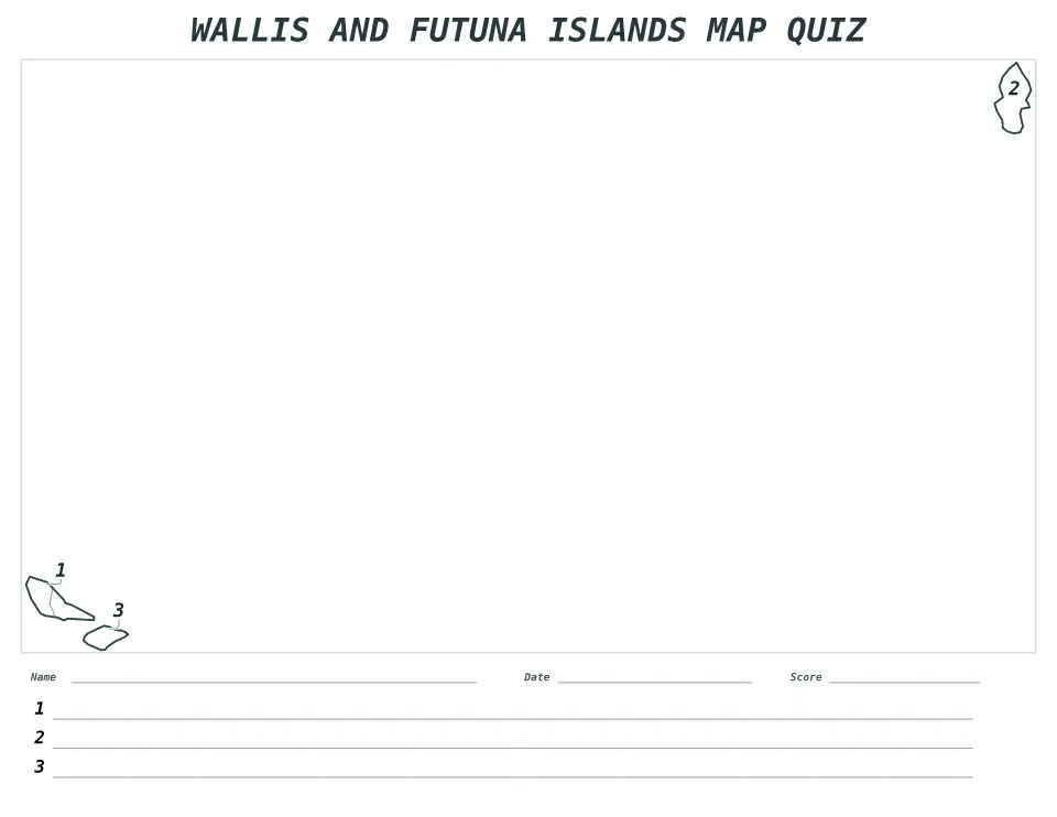 Aperçu de la carte Quiz numéroté de Wallis and Futuna Islands